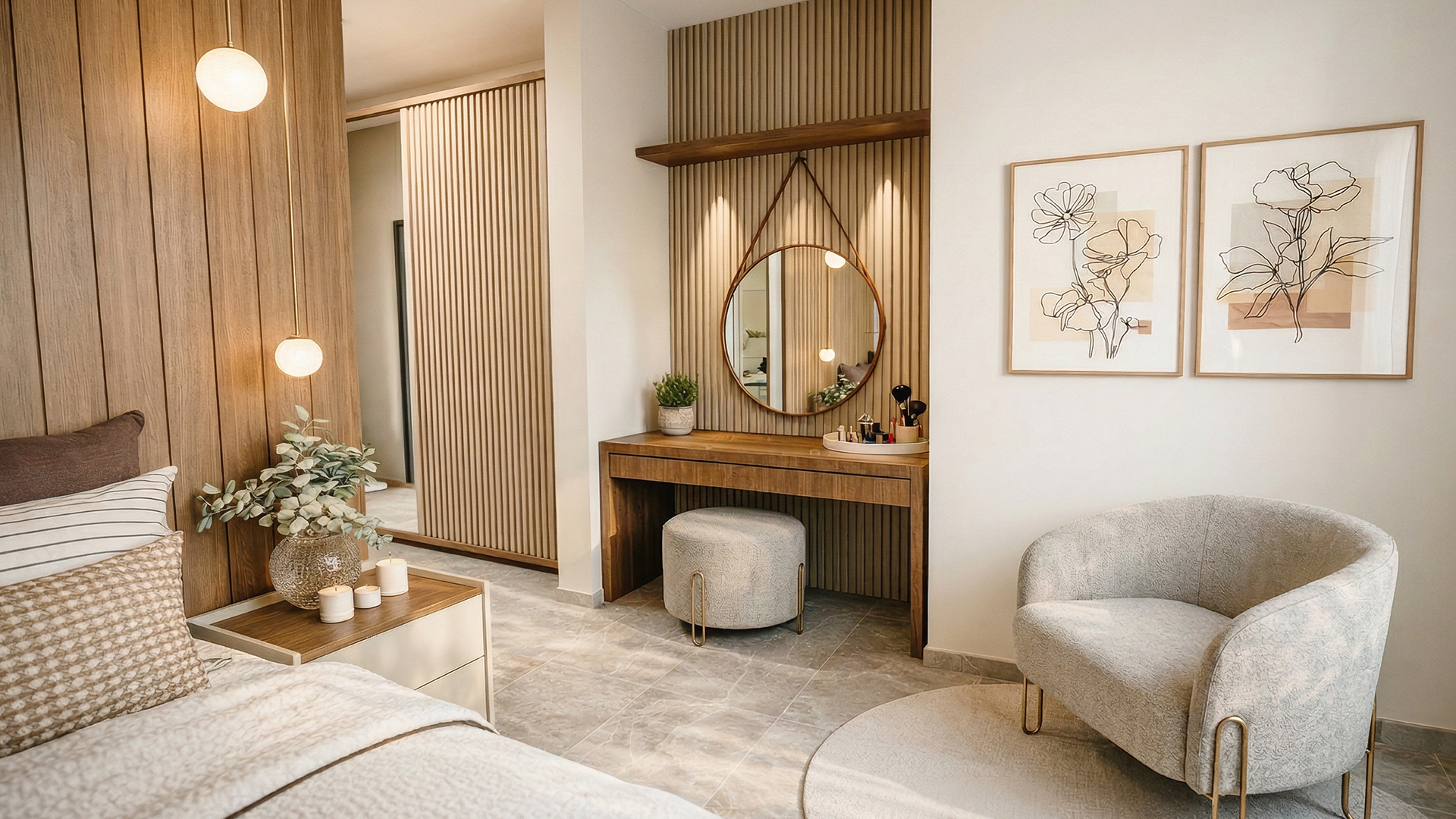 Projeto de interiores Velaris Arquitetura — sala integrada com acabamentos sofisticados